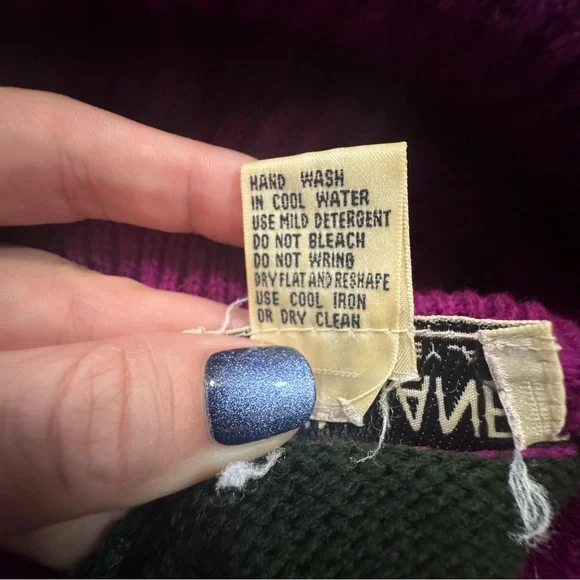 VTG Plain Jane by Sweet Baby Jane Purple, Pink and Green Knit Sweater Dress Sz M - Picture 10 of 10